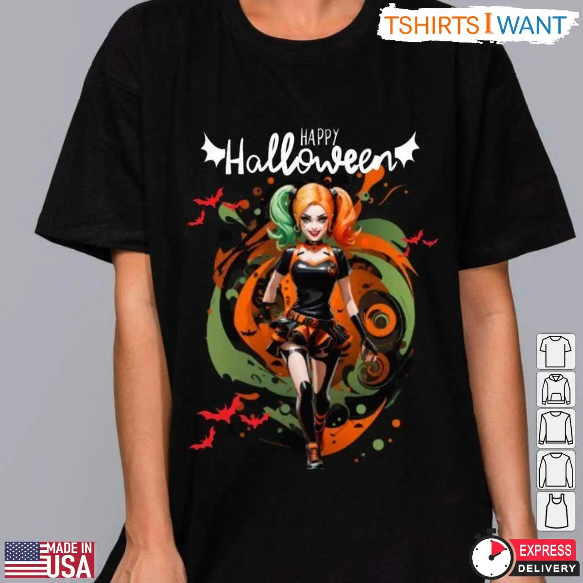 Harley Quinn Halloween Costume Bat T Shirt 1 1.jpg
