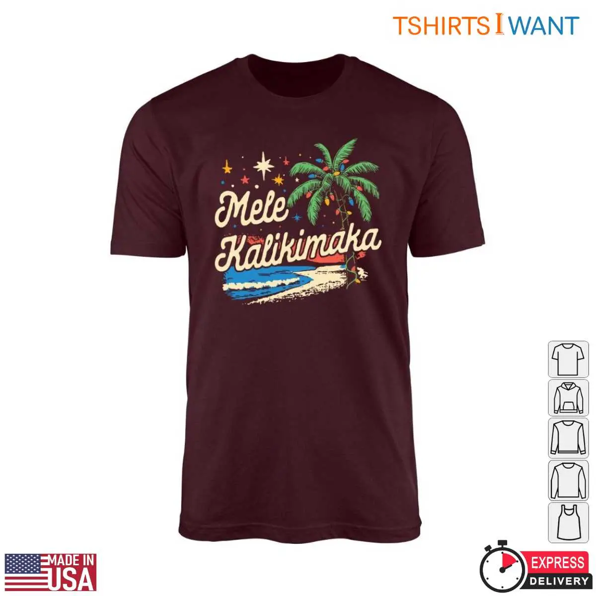 Mele Kalikimaka Christmas T-Shirt – Festive Hawaiian Holiday Tee 1 Hawaiian Christmas T Shirt E28093 Mele Kalikimaka with Palm Tree Design 1.jpg