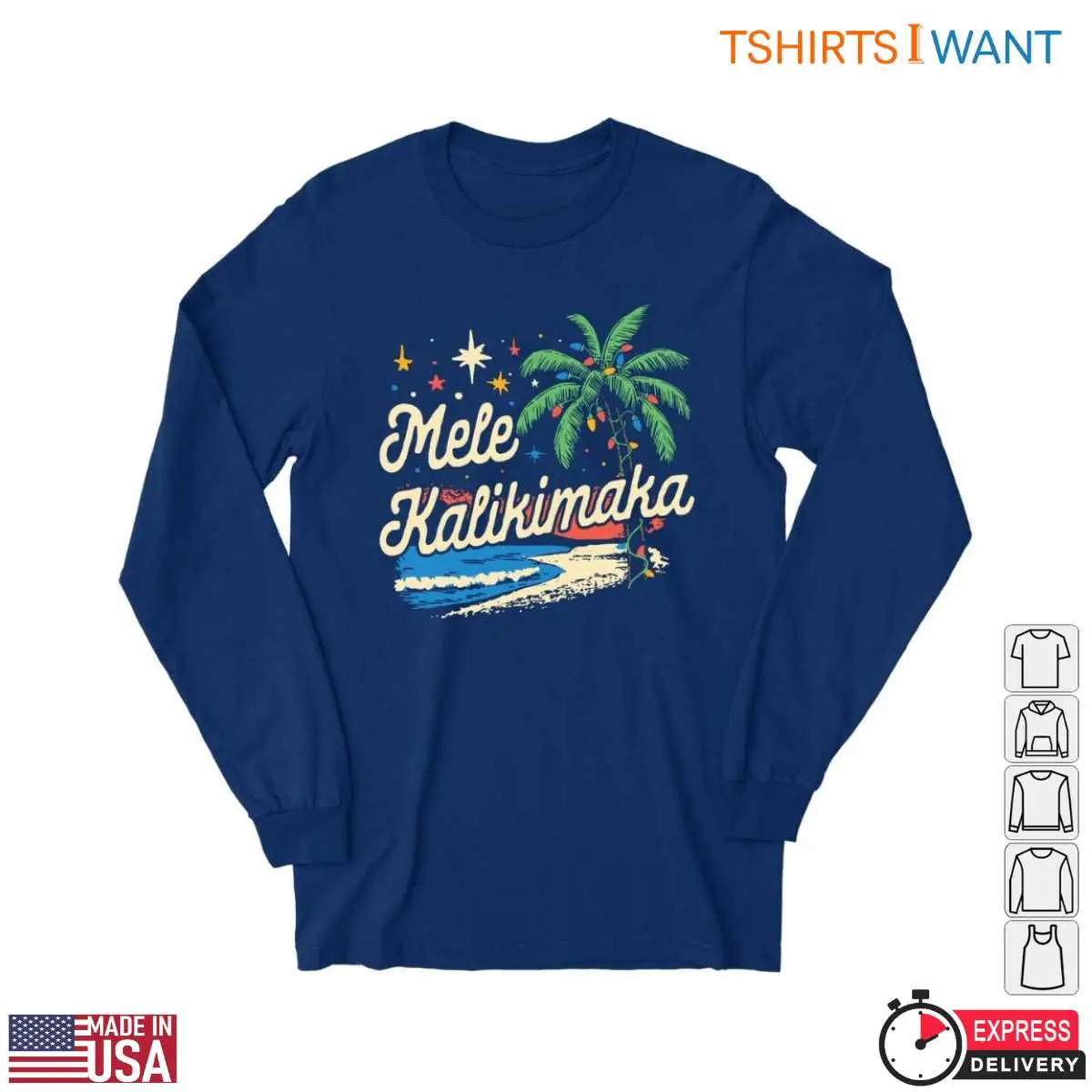 Mele Kalikimaka Christmas T-Shirt – Festive Hawaiian Holiday Tee 2 Hawaiian Christmas T Shirt E28093 Mele Kalikimaka with Palm Tree Design 2.jpg
