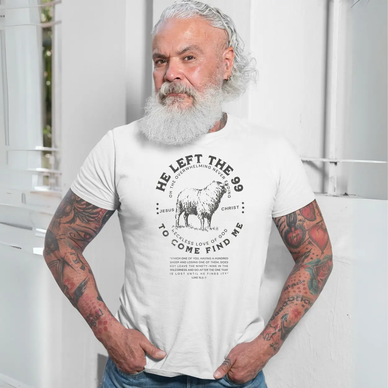 He Left the 99 to Come Find Me E28093 Christian Faith Lost Sheep Graphic T shirt 7.jpg