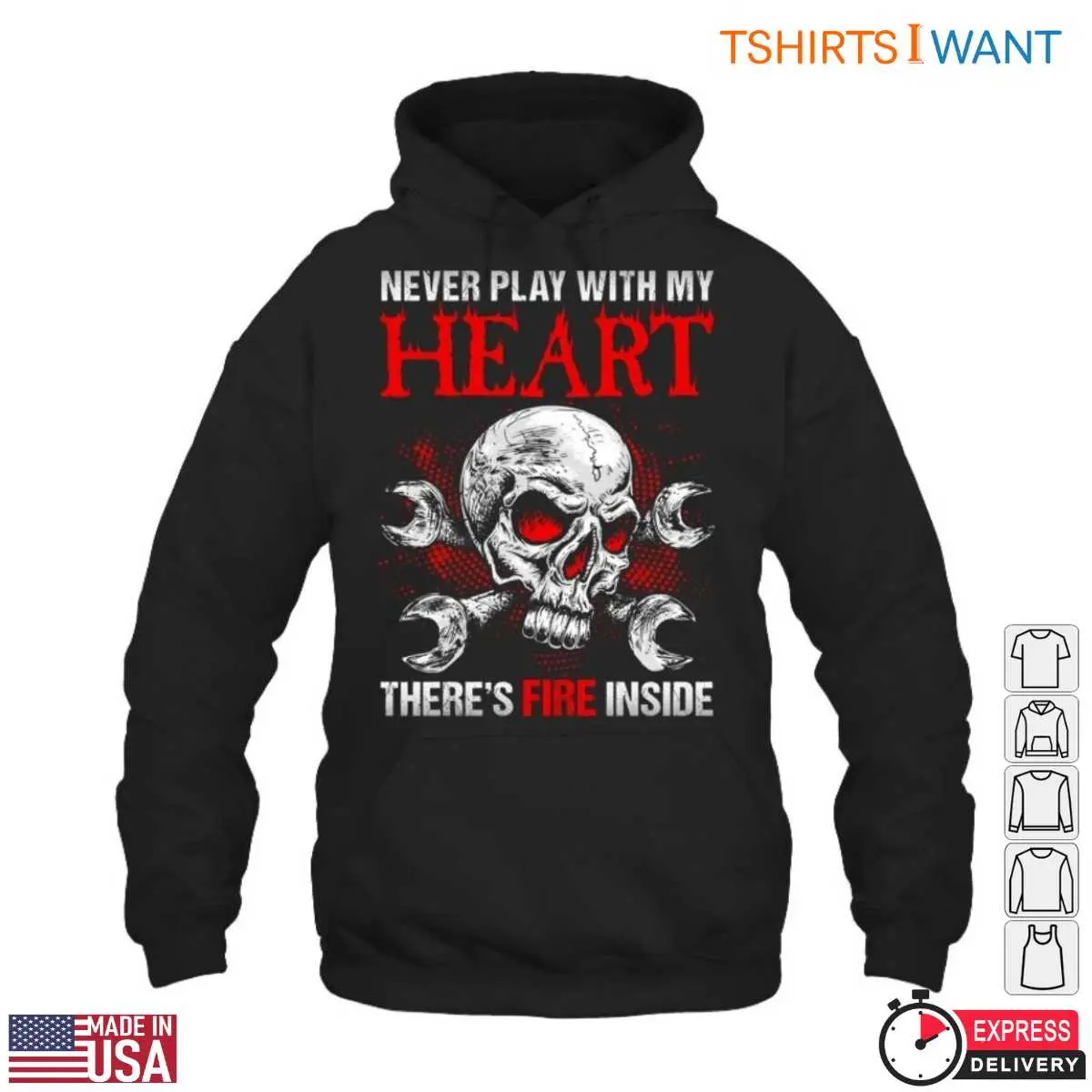 Heart Of Fire Skull Biomechanical Art T Shirt 3 1.jpg