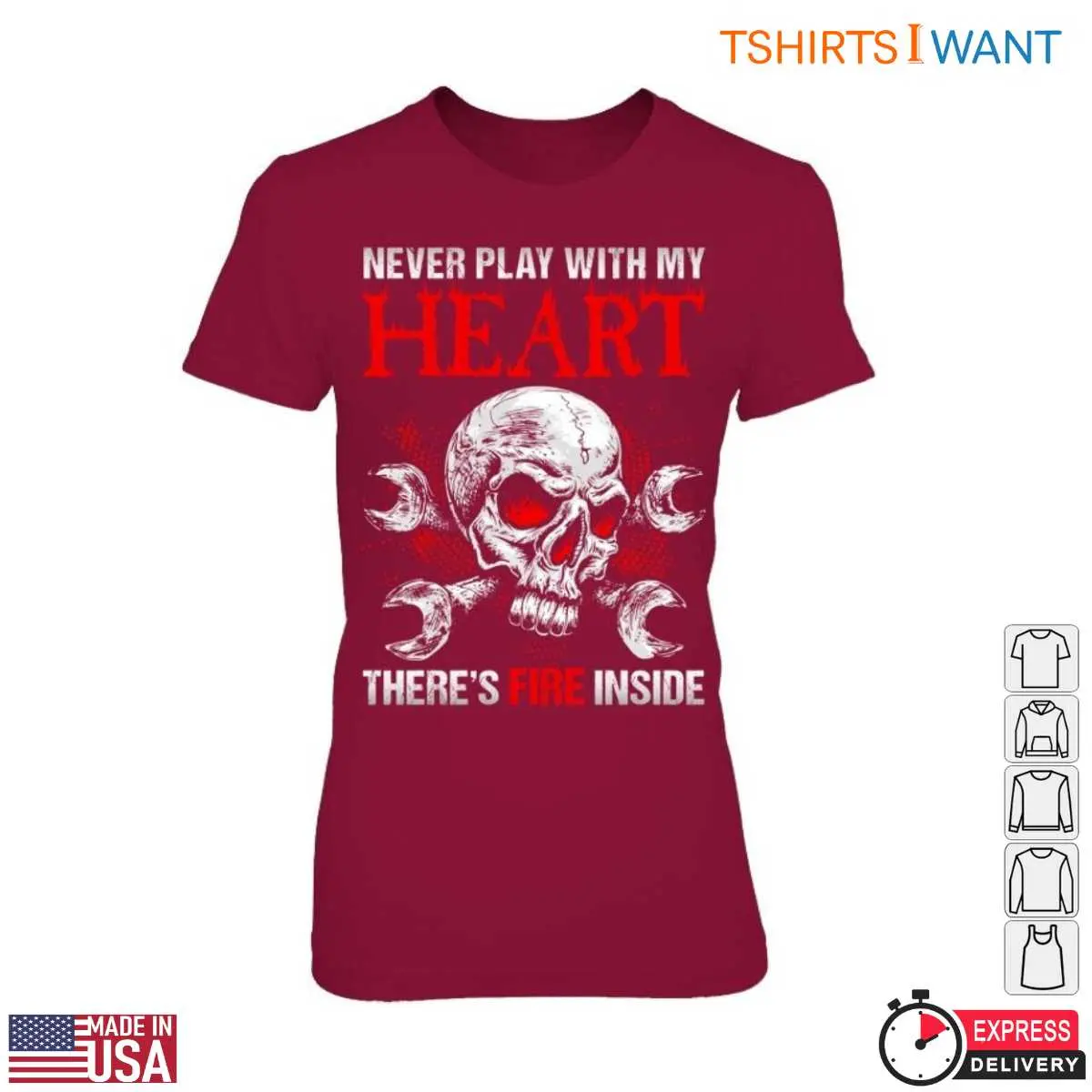 Heart Of Fire Skull Biomechanical Art T Shirt 6 1.jpg
