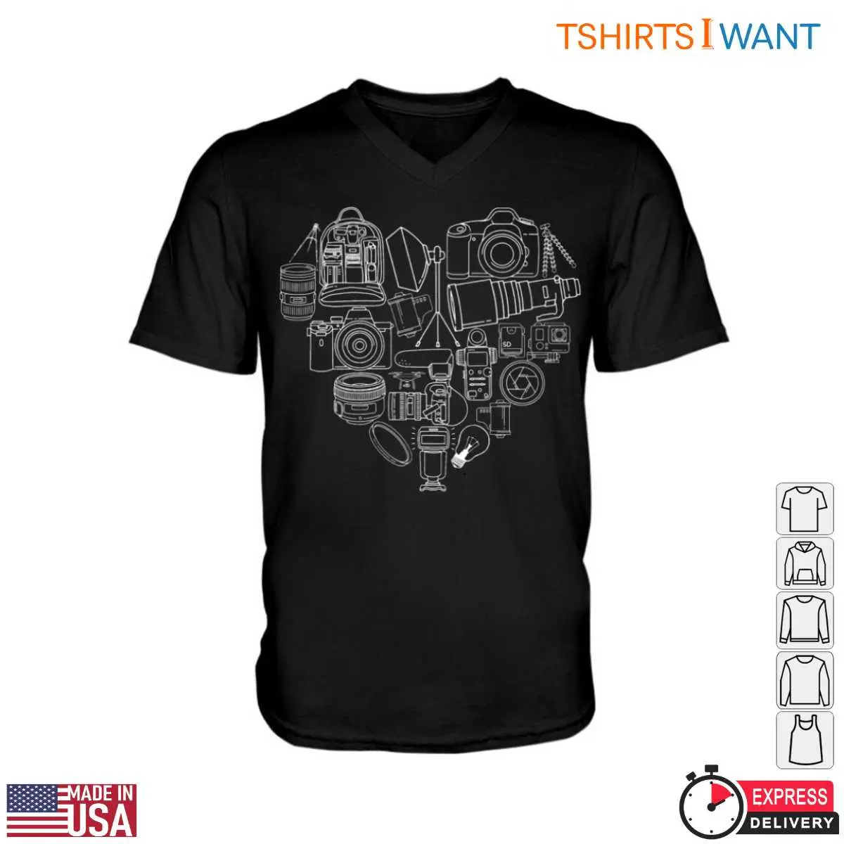 Heart Shape Photography T Shirt Camera Gear 2 1.jpg