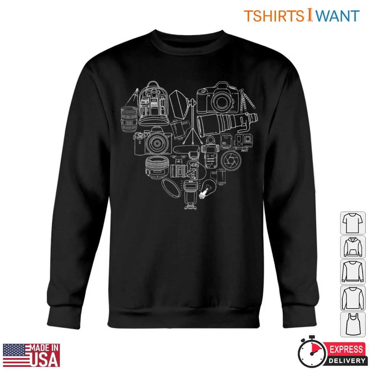 Heart Shape Photography T Shirt Camera Gear 5 1.jpg