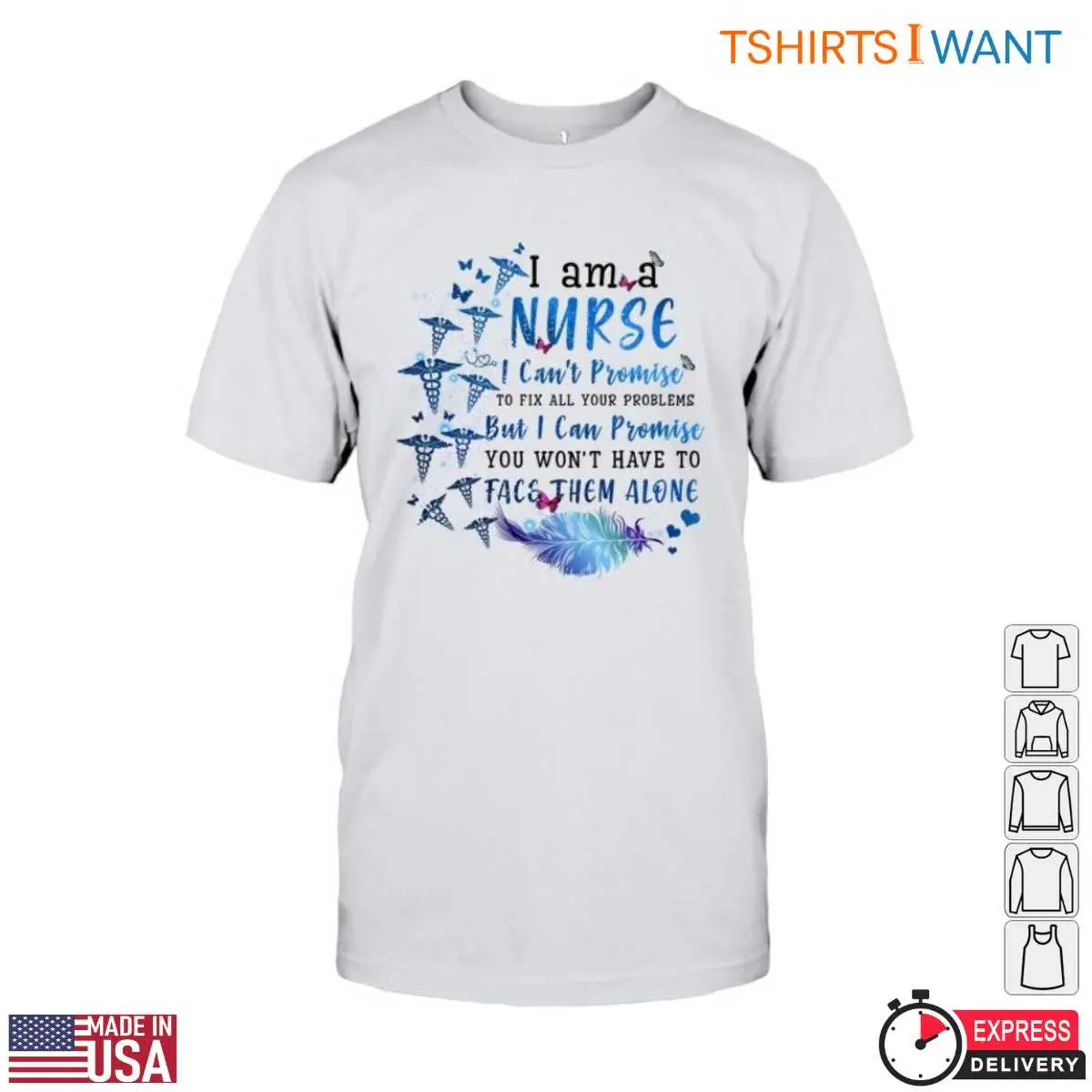 Heartfelt Promise Message With Butterflies Nurse Life T-Shirt 12 Heartfelt Promise Nurse T-Shirt Front View