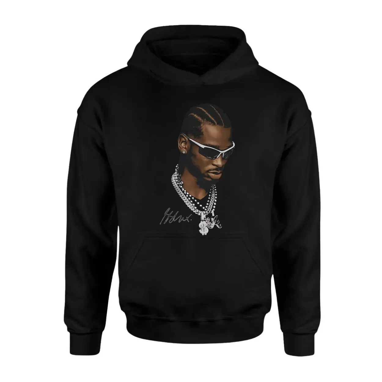 Hip Hop Streetwear T Shirt with Chains Braids Illustration 2 1.jpg