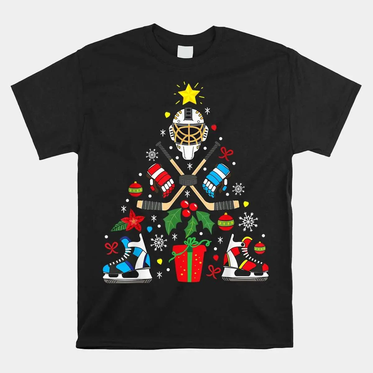 Hockey Christmas Ornament Tree Funny Shirt - Ice Hockey Holiday Design 1 Hockey Christmas Ornament Funny Sports Shirt 1 1.jpg