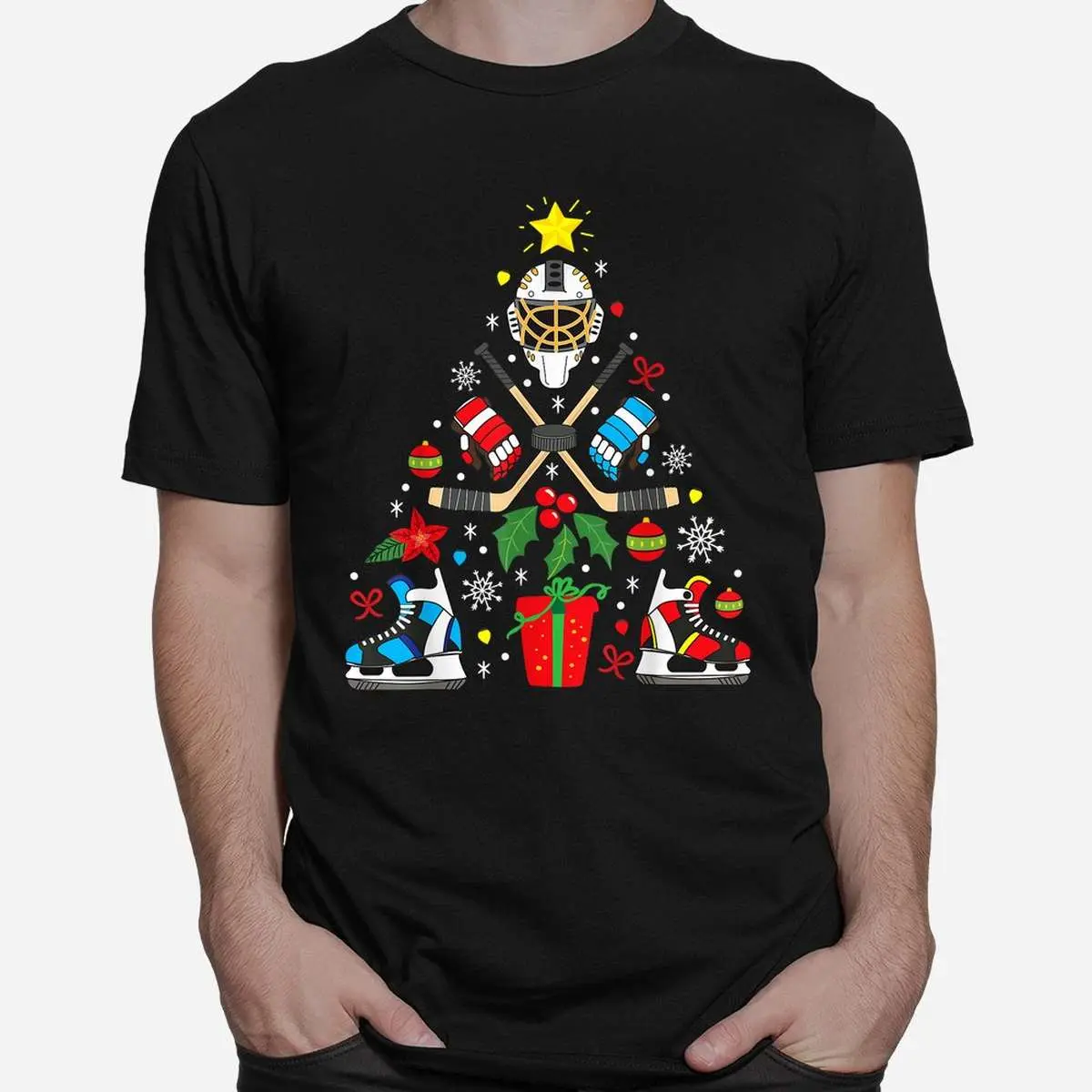 Hockey Christmas Ornament Tree Funny Shirt - Ice Hockey Holiday Design 2 Hockey Christmas Ornament Funny Sports Shirt 2 1.jpg