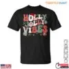 Holly Jolly Vibes T-Shirt - Christmas Cheer Graphic Tee with Santa Hat 14 Holly Jolly Vibes Festive Season T Shirt 1 1.jpg