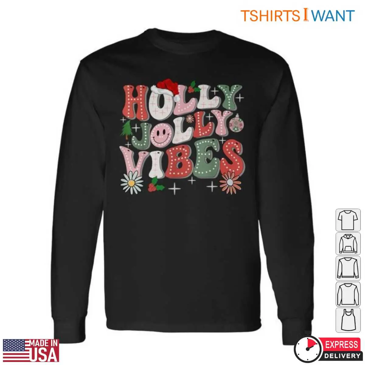 Holly Jolly Vibes Festive Season T Shirt 2 1.jpg