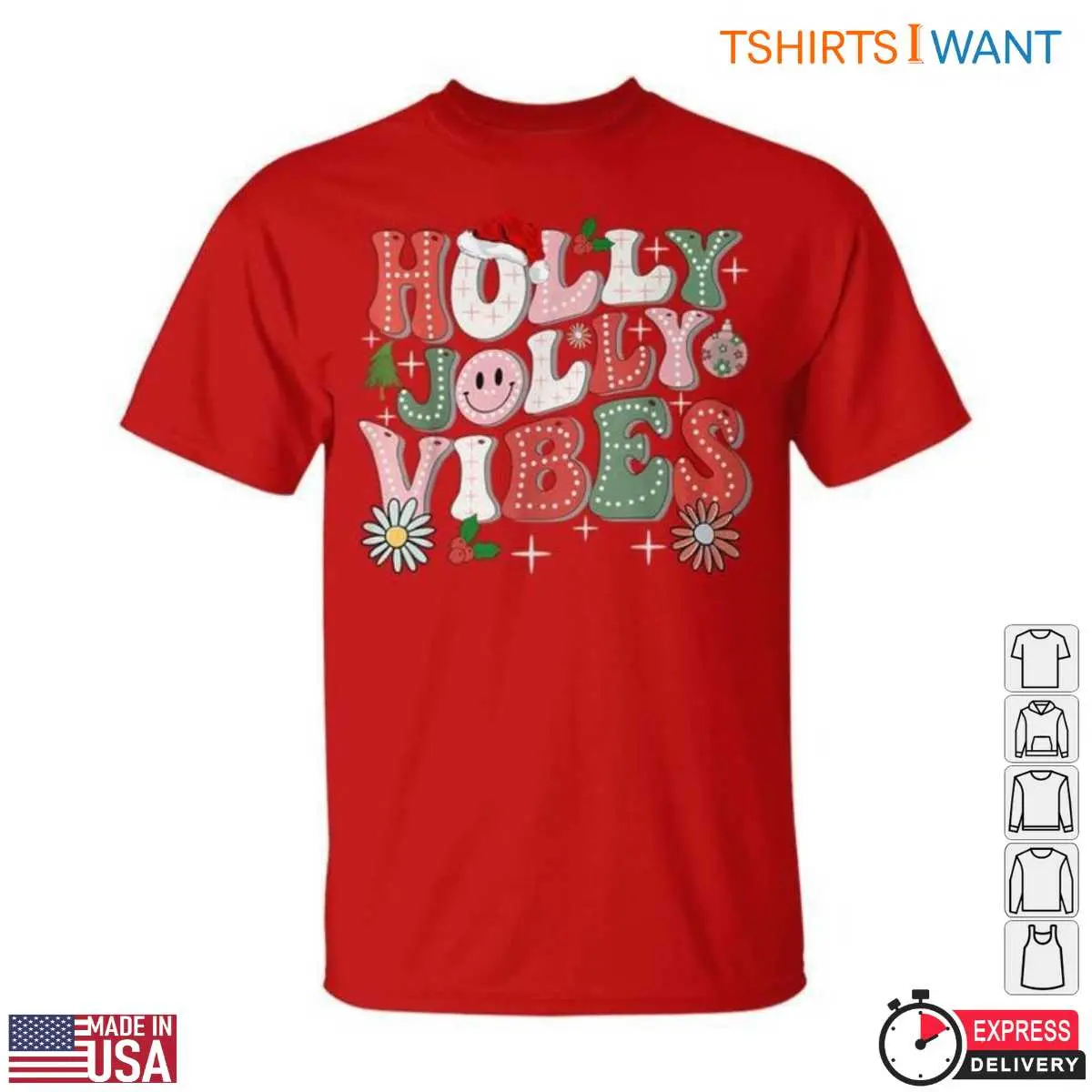 Holly Jolly Vibes Festive Season T Shirt 6 1.jpg