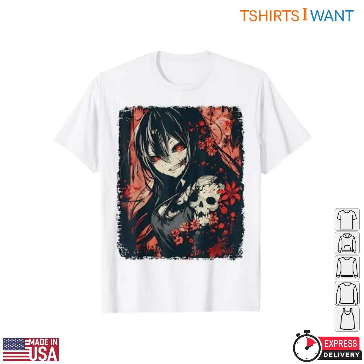 Horror Anime Girl Dark Fantasy Skull T Shirt 1 1.jpg