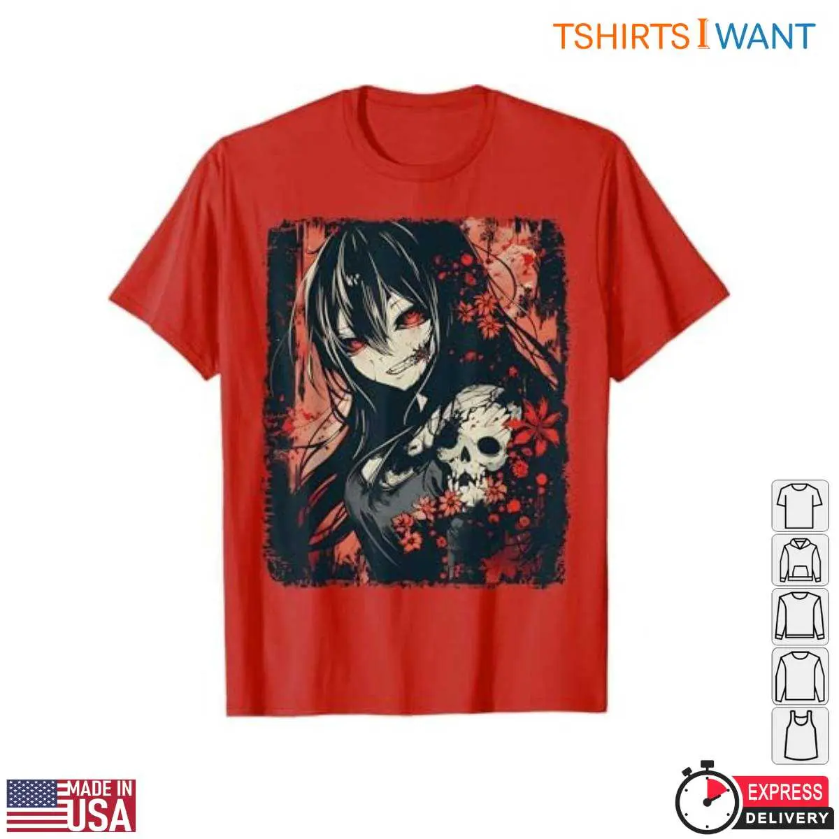 Horror Anime Girl Dark Fantasy Skull T Shirt 2 1.jpg