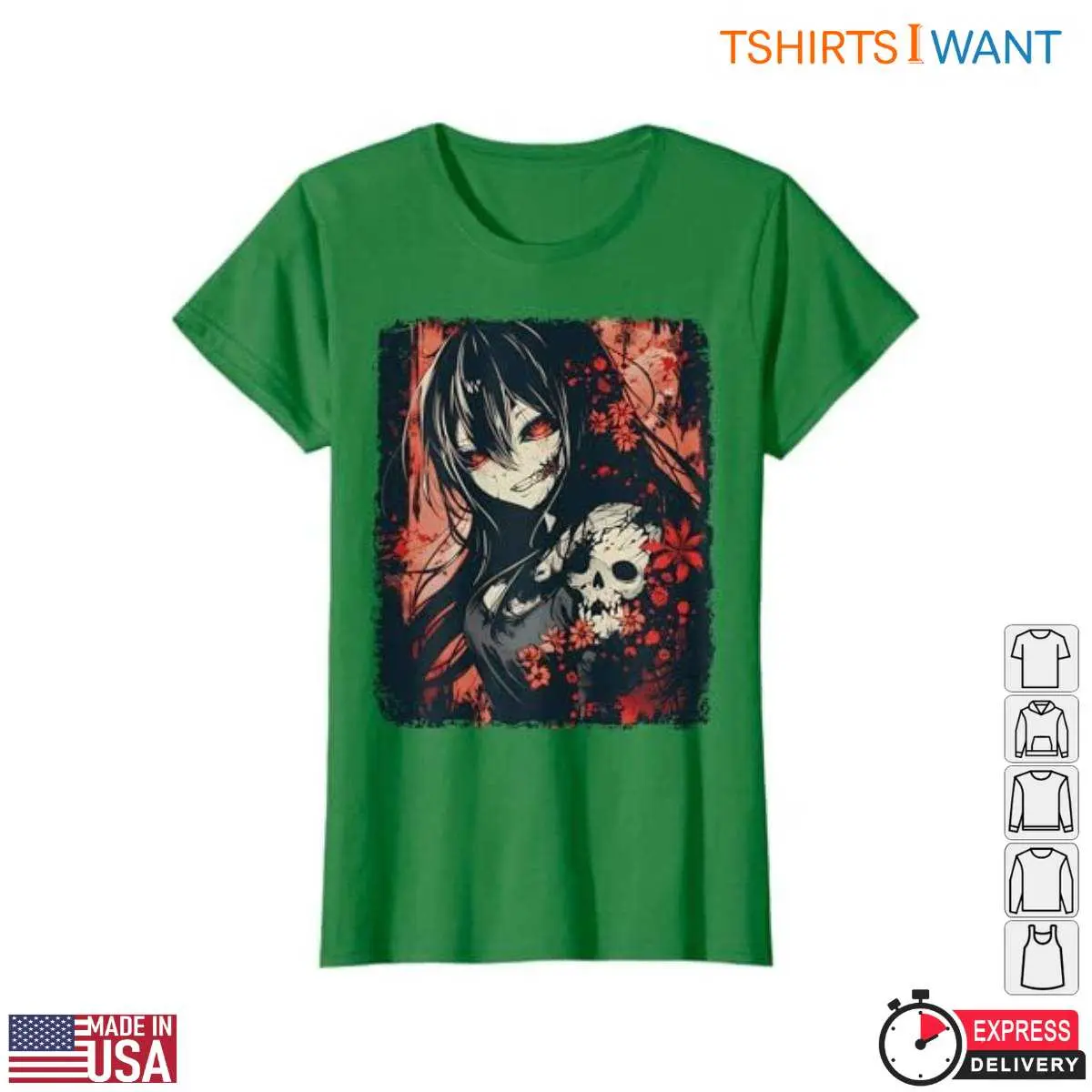 Horror Anime Girl Dark Fantasy Skull T Shirt 4 1.jpg
