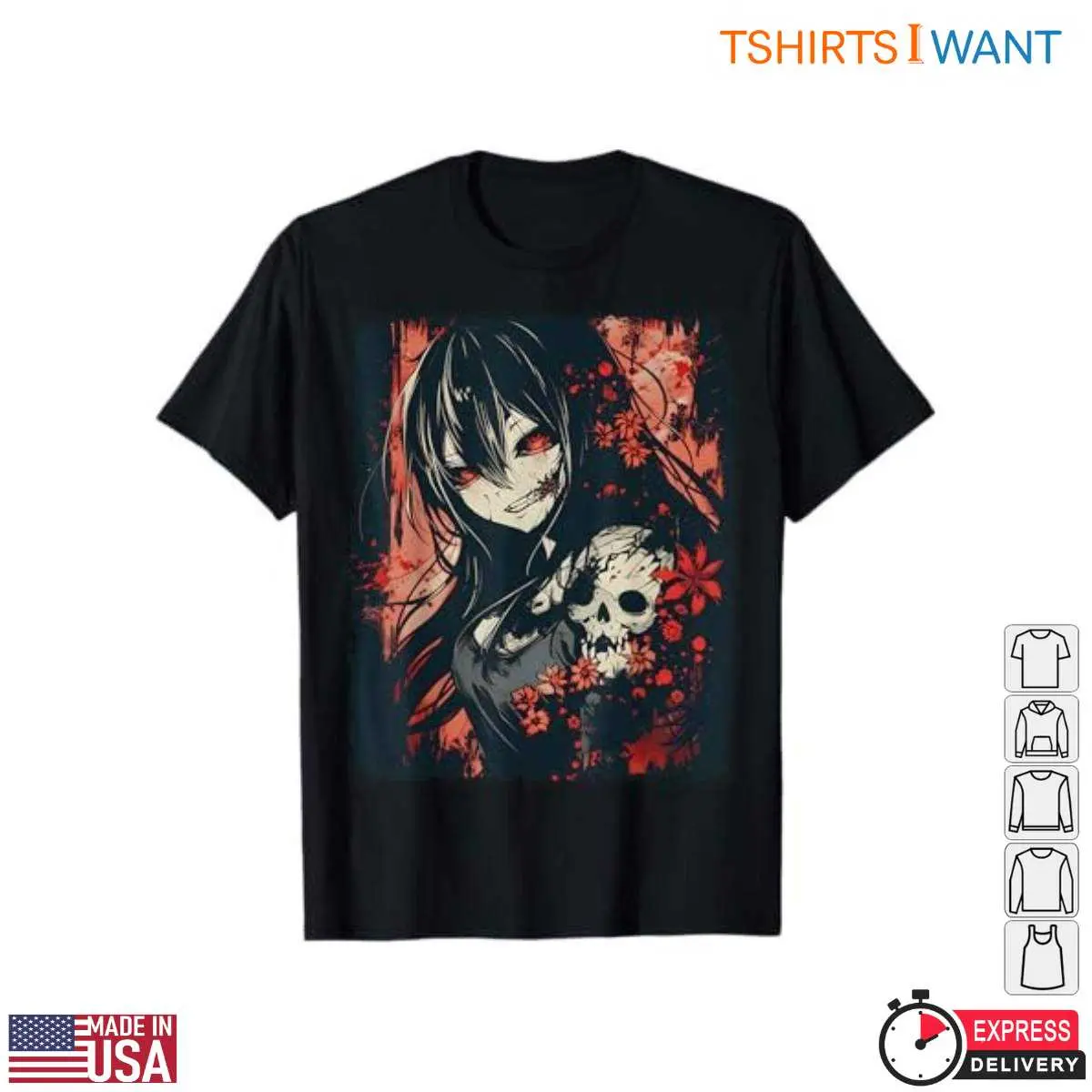 Horror Anime Girl Dark Fantasy Skull T Shirt 6 1.jpg
