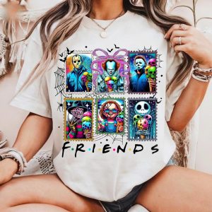Horror Friends Ice Cream Shirt – Cute Halloween Slasher Characters Tee 1