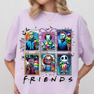 Horror Friends Ice Cream Shirt – Cute Halloween Slasher Characters Tee 5