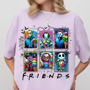 Horror Friends Ice Cream Shirt – Cute Halloween Slasher Characters Tee 9 Horror Friends Ice Cream Shirt – Cute Halloween Slasher Characters Tee 5