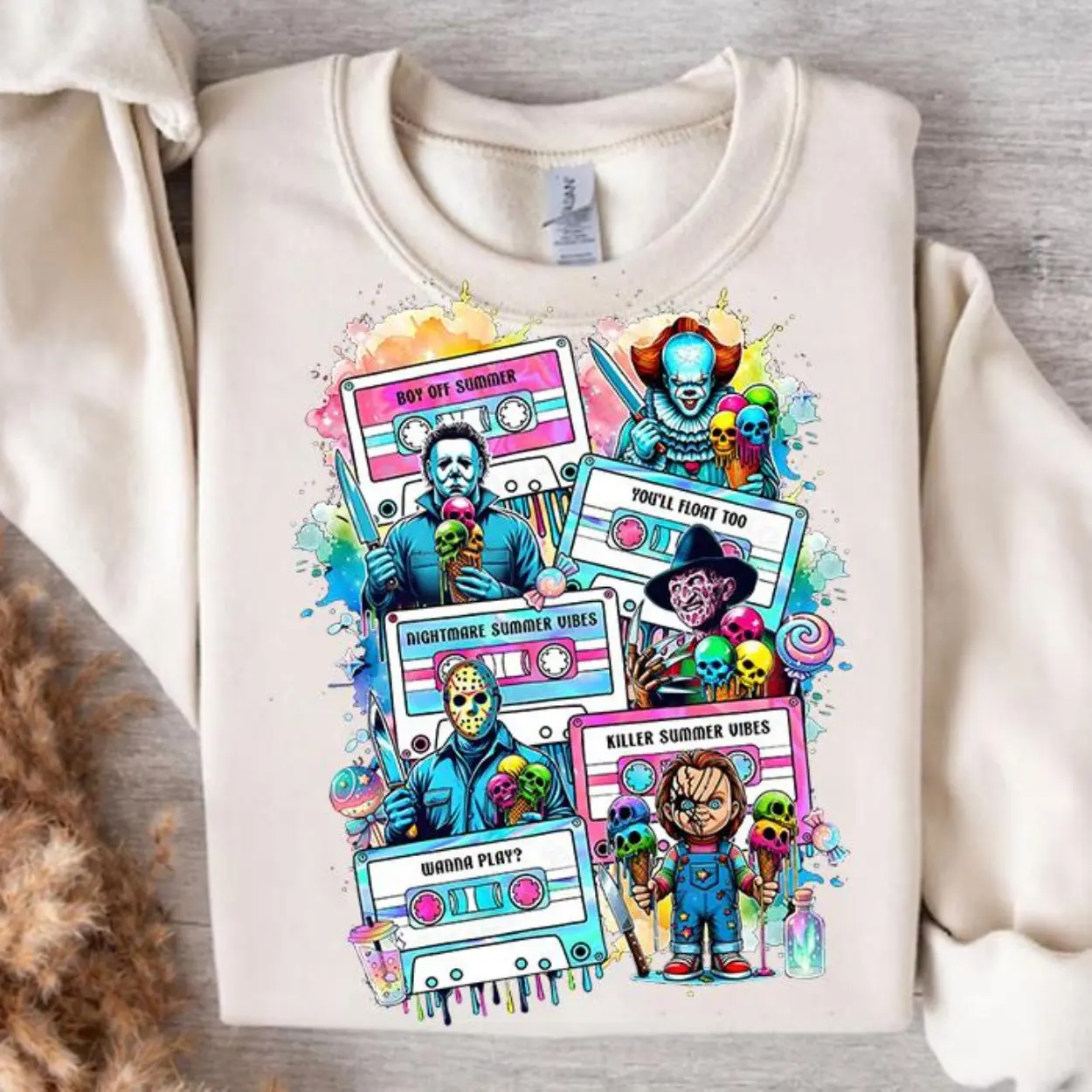 Horror Mixtape Summer Vibes Shirt – Cute Slasher Icons 80s Cassette Tee 2