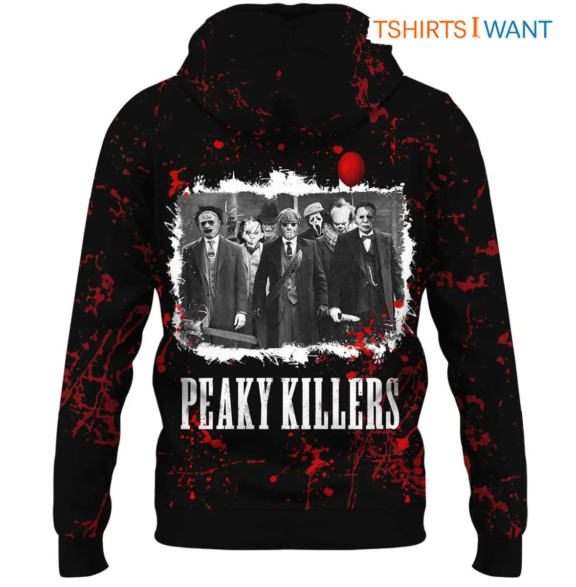 Horror Movie Characters Costumes – Ultimate Bloody Halloween All Over Printed 3D Hoodie 9 Horror Movie Characters Costumes 3D Hoodie Detail