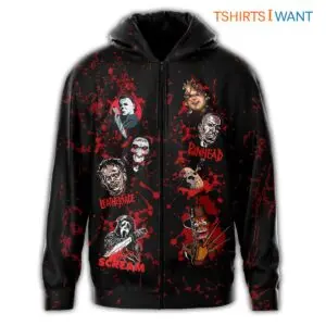 Horror Movie Characters Hoodie - Spooky Season Slasher Film Fan Zip-Up 3D Hoodie 7 Horror Movie Characters Hoodie Spooky Slasher 3D Zip Up 4 1 1.jpg