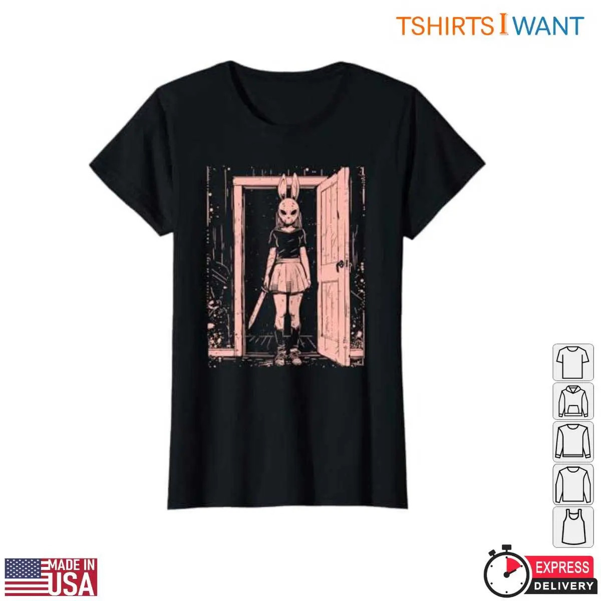 Horror Rabbit Mask Sinister Doorway T Shirt 3 1.jpg
