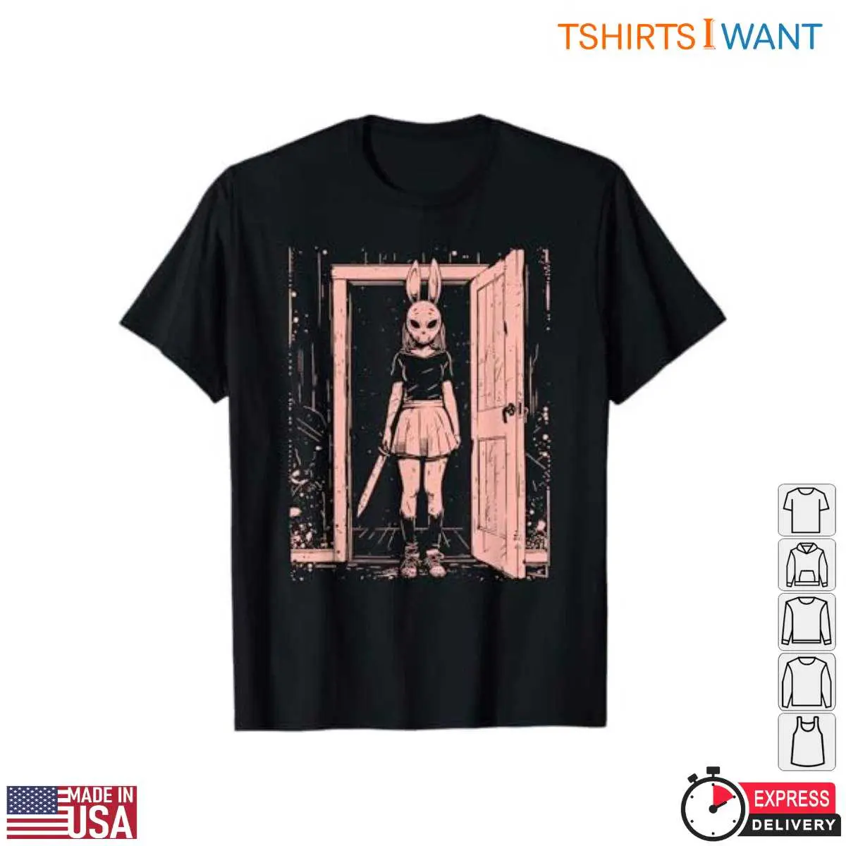 Horror Rabbit Mask Sinister Doorway T Shirt 4 1.jpg