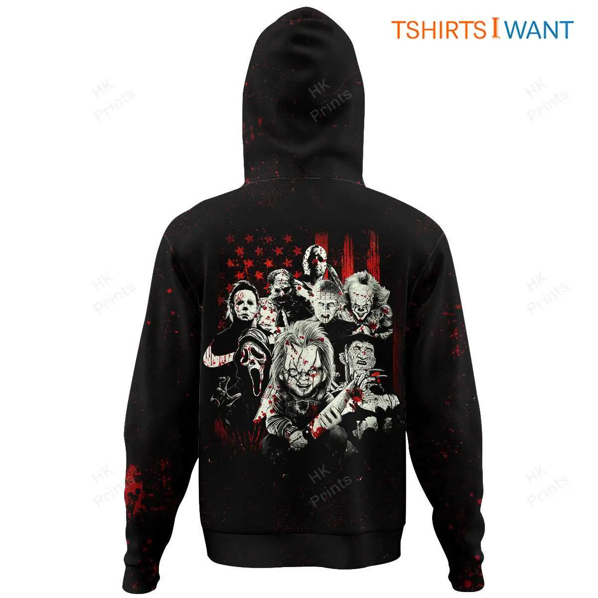 Horror Villains Hoodie with Skull Design – Ultimate Bloody Scary Halloween Clothing 7 Horror Villains Hoodie with Skull Design Detail