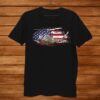 UH-1 Huey Helicopter in Vietnam with American Flag Vintage Shirt