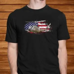 UH-1 Huey Helicopter in Vietnam with American Flag Vintage Shirt 5 Huey Helicopter Vietnam Veteran Shirt 2 2 1.jpg