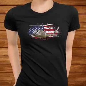UH-1 Huey Helicopter in Vietnam with American Flag Vintage Shirt 6 Huey Helicopter Vietnam Veteran Shirt 3 2 1.jpg