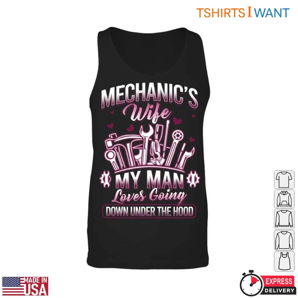 Humor Mechanic Quotes T-Shirt - My Man Loves Going Down Under the Hood Graphic Tee 13 Humor Mechanic Quotes T-Shirt Detail View