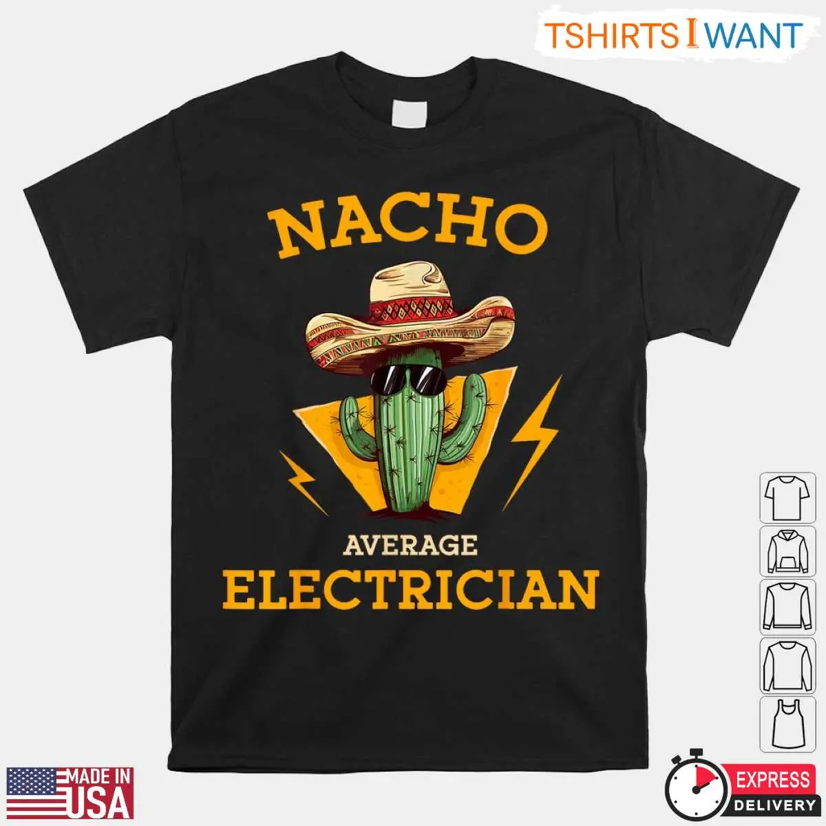 Humorous Nacho Electrician Cactus Joke T Shirt 1 1.jpg