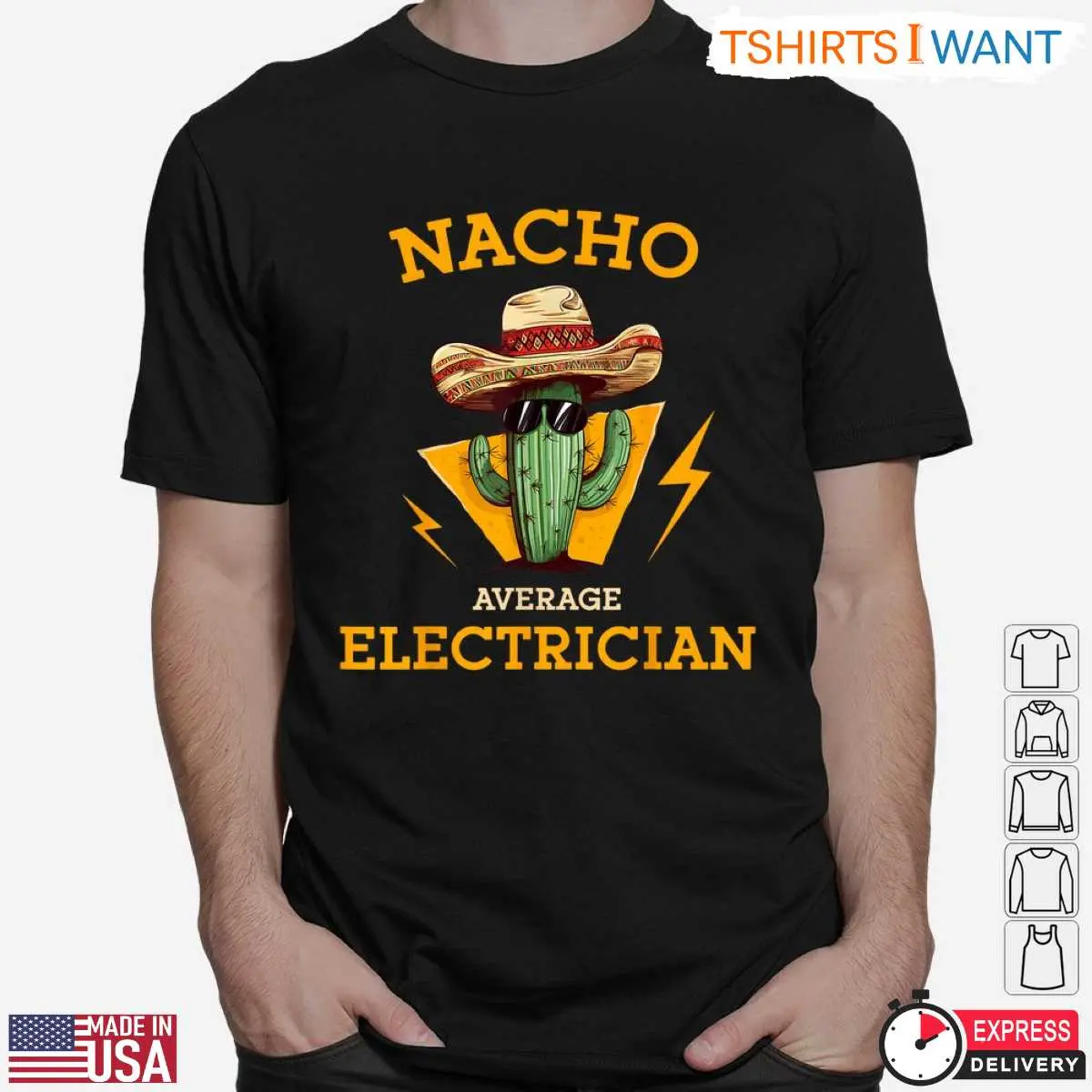 Humorous Nacho Electrician Cactus Joke T Shirt 2 1.jpg