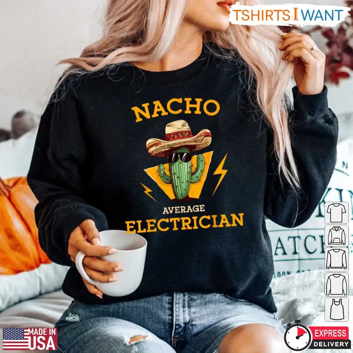 Humorous Nacho Electrician Cactus Joke T Shirt 5 1.jpg