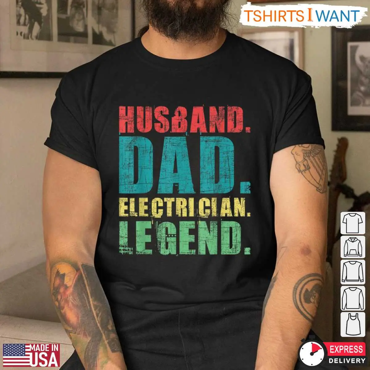 Husband Dad Electrician Legend Funny T Shirt 5 1.jpg