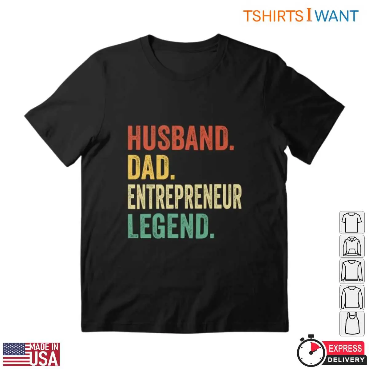 Husband Dad Entrepreneur Legend Graphic T-Shirt 8 Husband Dad Entrepreneur Legend Graphic T-Shirt Front View