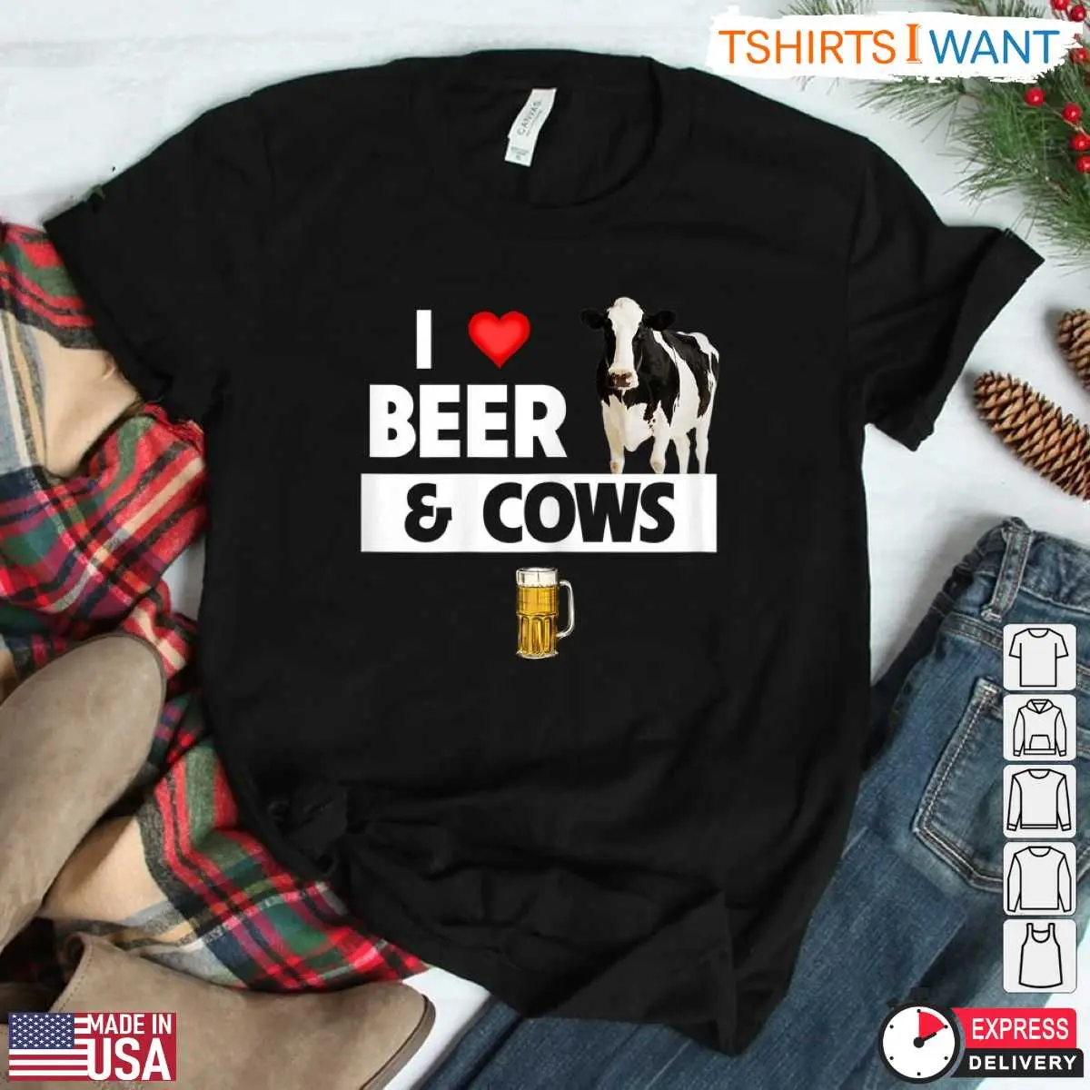 I Love Beer And Cows Funny Farmer T Shirt 2 1.jpg