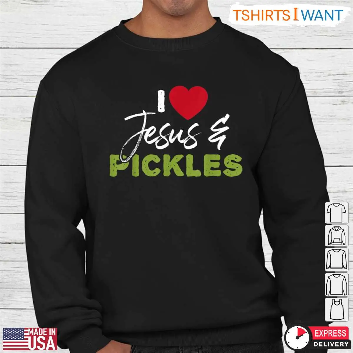 I Love Jesus And Pickles Farm Fresh T-Shirt 9 I Love Jesus And Pickles Farm Fresh T-Shirt Detail