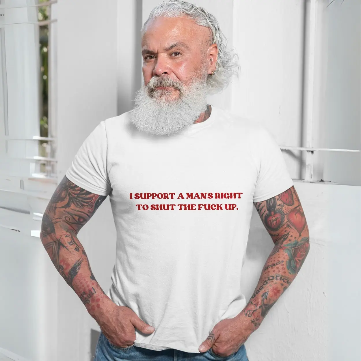 I Support A Mans Right To Shut The Fuck Up E28093 Funny Bold Statement Graphic T shirt 7.jpg