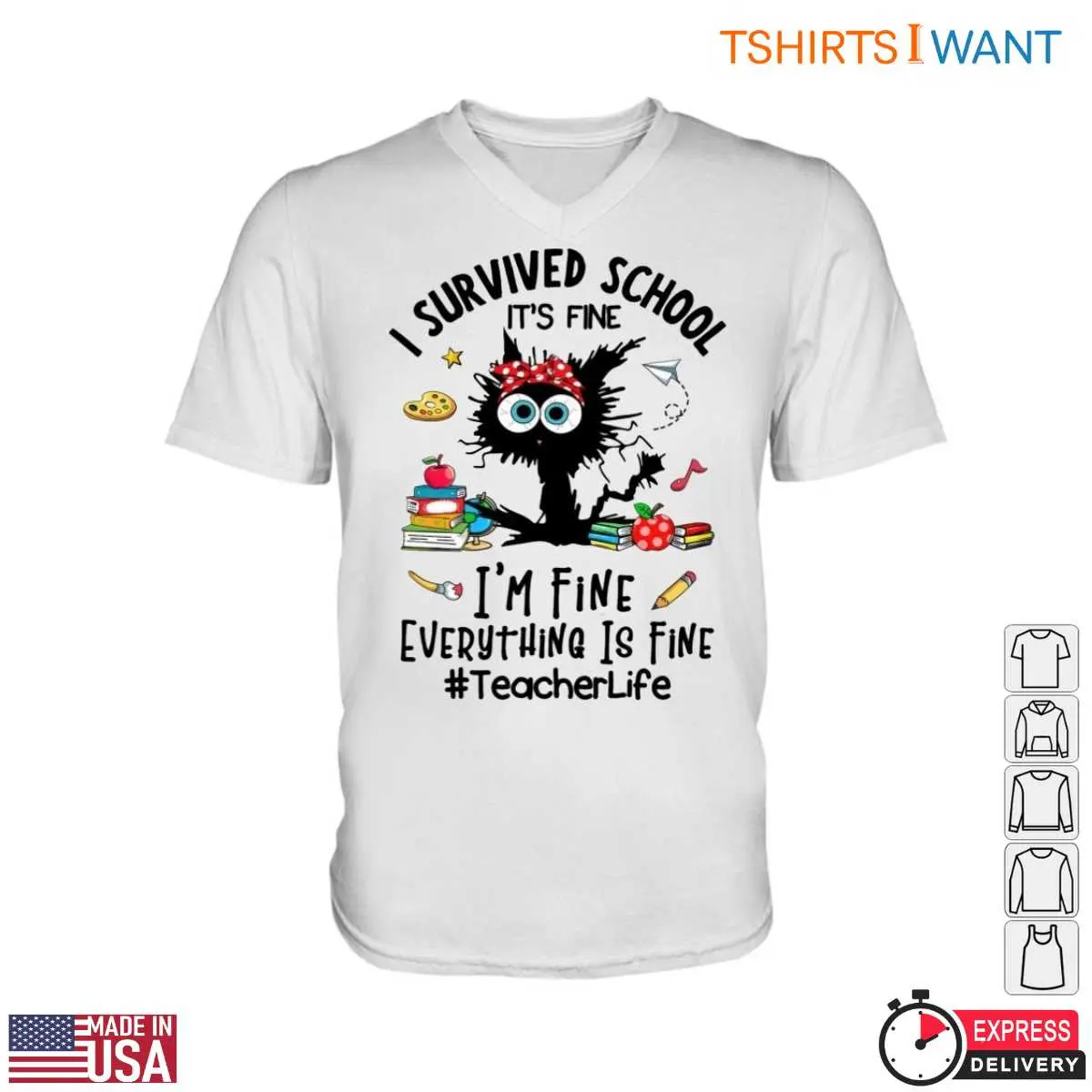 I Survived School T Shirt Funny Teacher Life Shirt with Cute Character 2 1.jpg
