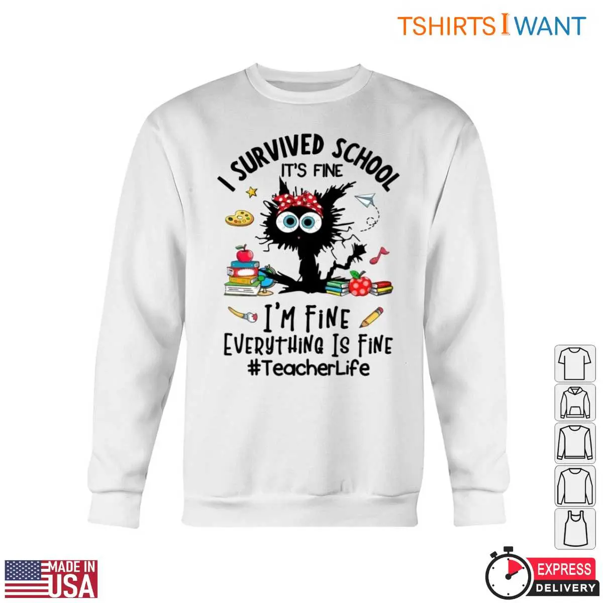 I Survived School T Shirt Funny Teacher Life Shirt with Cute Character 5 1.jpg