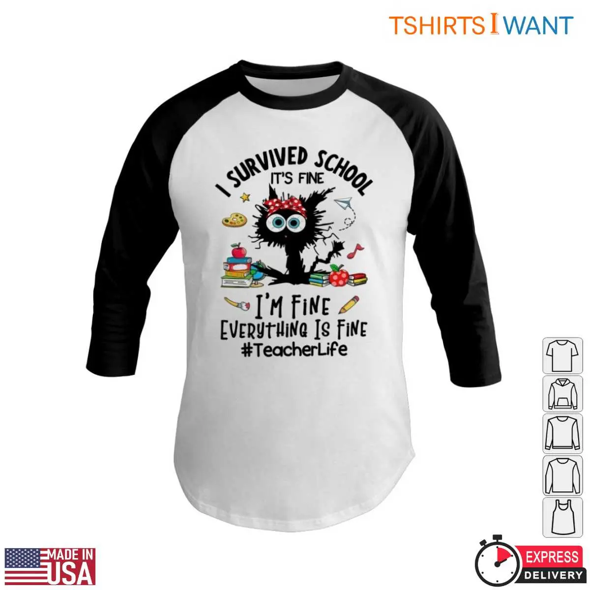 I Survived School T Shirt Funny Teacher Life Shirt with Cute Character 6 1.jpg
