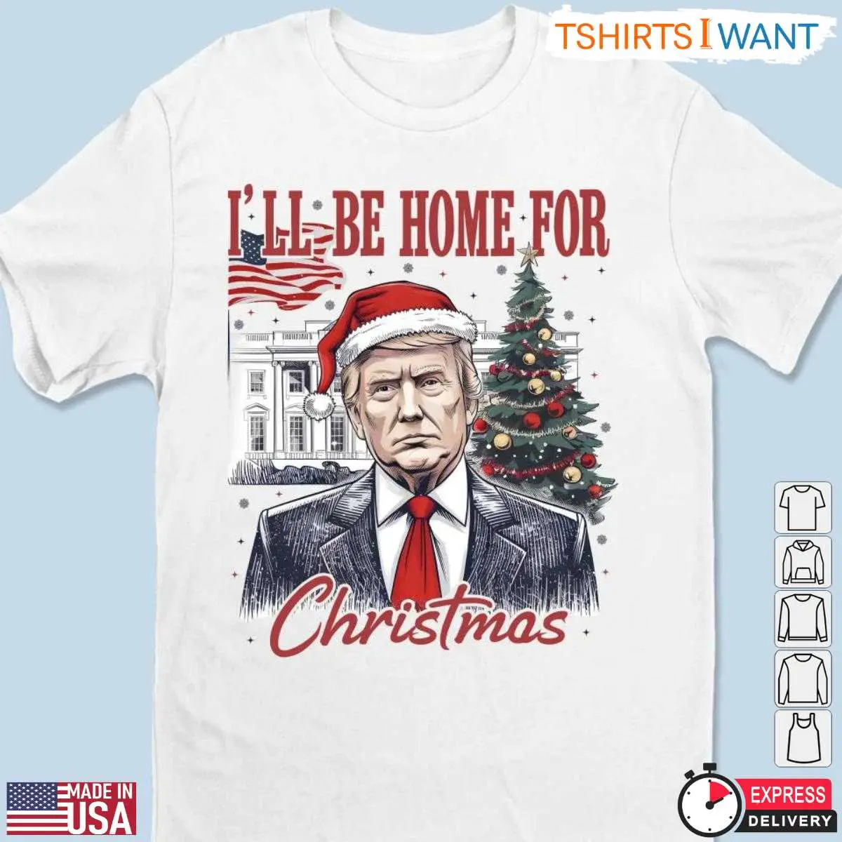 Ill Be Home for Christmas Trump T Shirt Lounge Chair Humor 2 1.jpg