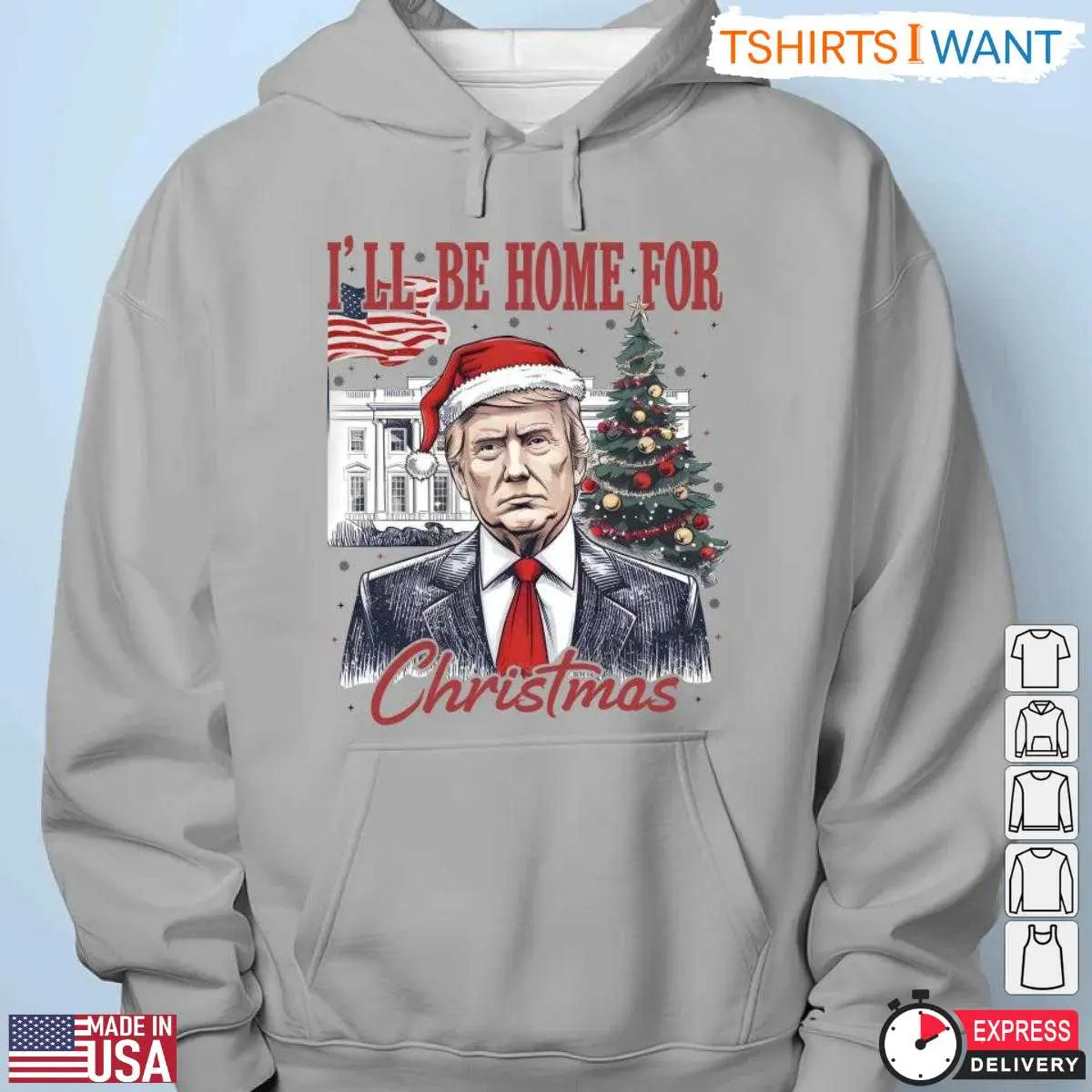 Ill Be Home for Christmas Trump T Shirt Lounge Chair Humor 4 1.jpg