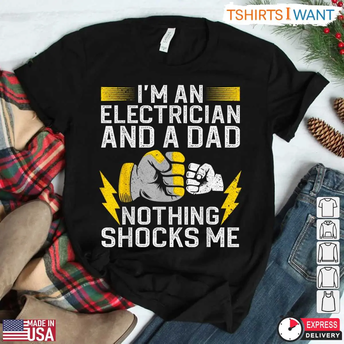 I’m An Electrician And A Dad Power Father Master Electrician T-Shirt 11 Power Father Master Electrician T-Shirt Detail