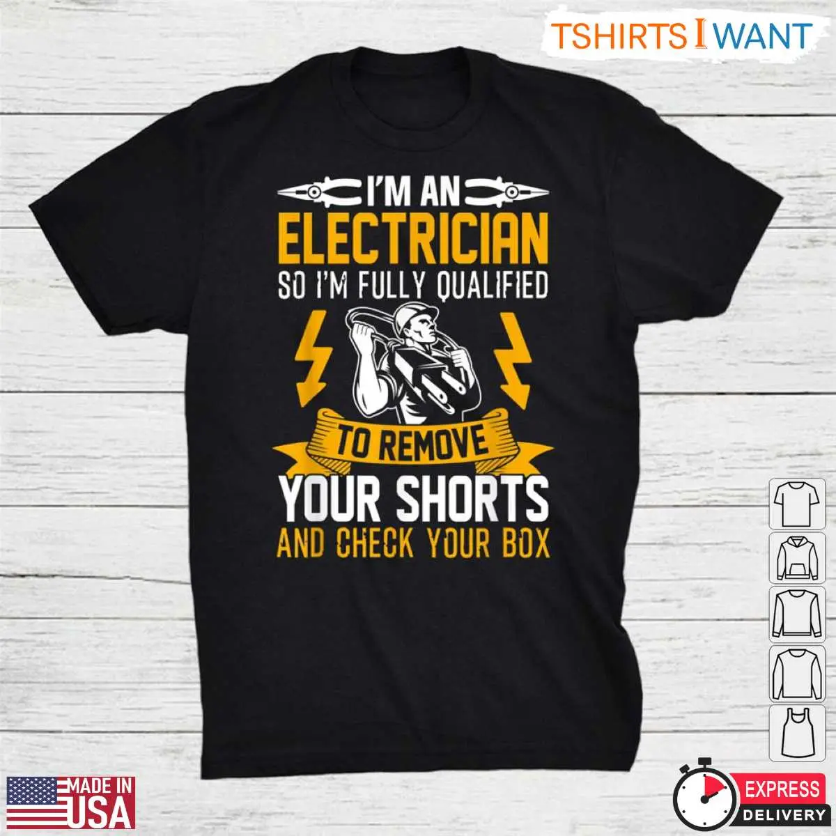 I’m An Electrician Fully Qualified Funny T-Shirt 8 Fully Qualified Electrician T-Shirt Front View