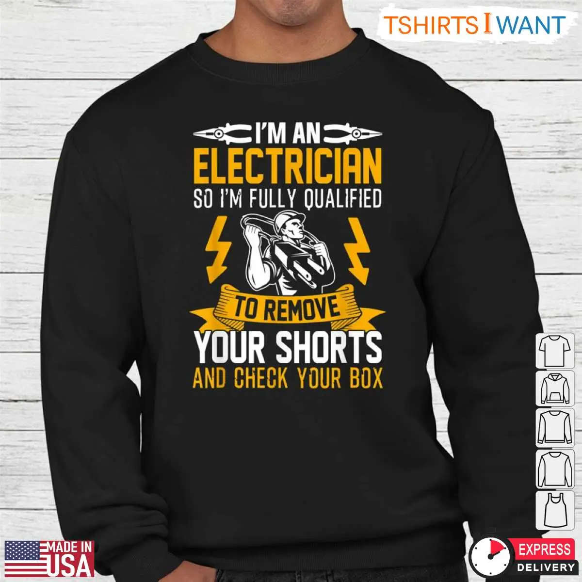I’m An Electrician Fully Qualified Funny T-Shirt 9 Fully Qualified Electrician T-Shirt Detail