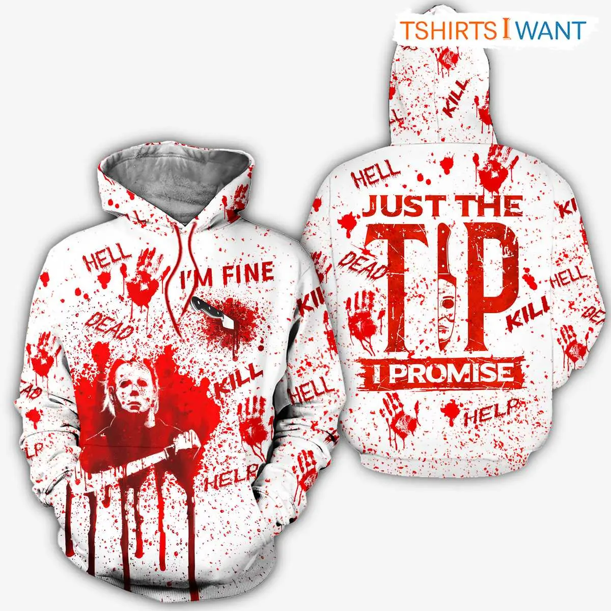 I'm Fine Hoodie - Spirit Halloween Michael Myers, Spooky Season Halloween 3D Printed Apparel 3 Im Fine Hoodie Spirit Halloween Michael Myers 3D 3 1.jpg