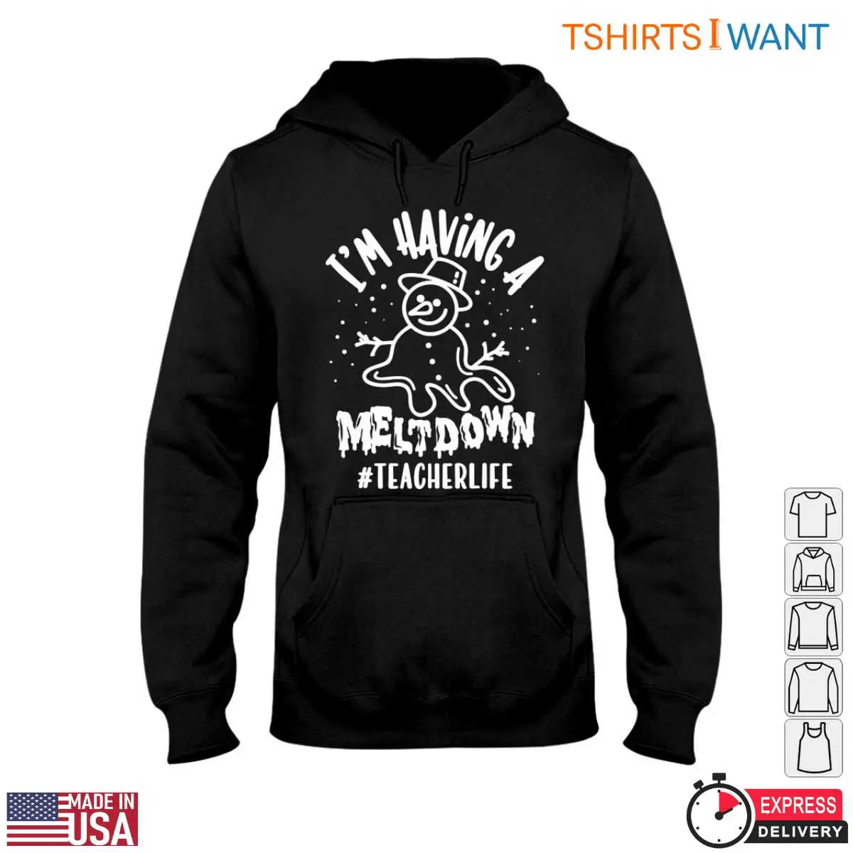 I’m Having a Meltdown Snowman Teacher T-Shirt 13 I'm Having a Meltdown Snowman Teacher T-Shirt Detail View